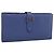 Hermès Portafoglio HERMES Bearn Soufflet in pelle blu argento Auth 198789V