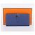 Hermès Portafoglio HERMES Bearn Soufflet in pelle blu argento Auth 198789V - vista 22