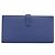 Hermès Portafoglio HERMES Bearn Soufflet in pelle blu argento Auth 198789V - vista 3