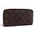 LOUIS VUITTON Monogram Zippy Wallet Long Wallet M42616 LV Auth 198765 Monogramma