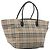 Burberrys Nova Check Blue Label Tote Bag aus beige Canvas, authentisch kk702