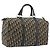 Borsa Boston Christian Dior Trotter Canvas Navy Silver Auth 195678 Argento Blu navy