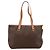 Céline Borsa Tote CELINE Macadam Canvas PVC Pelle Brown Gold Auth am12286V Marrone D'oro - vista 3