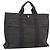 Hermès Borsa HERMES Her Line MM Canvas Grigio Argento Auth 189626 Marrone