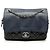 Borsa a tracolla Chanel Easy Zip Flap in vitello trapuntato blu