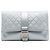 Pochette Grip Chanel en agneau matelassé argentée