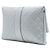 Pochette Grip Chanel en agneau matelassé argentée - vue 2