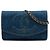 Borsa a tracolla Chanel CC Denim Wallet On Chain Blu