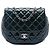 Borsa a tracolla Chanel Medium Quilted Patent Bubble CC Flap Verde