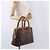 Céline Borsa a mano CELINE Macadam Canvas PVC Leather Brown Gold Auth ka5768A Marrone D'oro - vista 25
