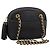 Borsa a tracolla con catena BALLY in pelle nera e oro Auth 196400A Nero