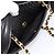 Borsa a tracolla con catena BALLY in pelle nera e oro Auth 196400A Nero - vista 21