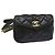 Borsa vita CHANEL Matelasse Turn Lock Chain Lamb Skin Black CC Auth ar11054 Nero