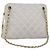 Borsa a tracolla CHANEL Matelasse con catena in pelle bianca CC Auth 76482 Bianco
