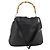 Borsa a spalla GUCCI Bamboo in pelle 2way Nero Oro 001 1577 Auth BSZ637 D'oro