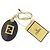 Pequin Portachiavi FENDI Pecan Canvas Nero e Marrone Auth ac3485