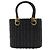 Borsa Salvatore Ferragamo Gancini in vimini nera e oro Auth 90245AM Nero D'oro - vista 13