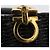 Borsa Salvatore Ferragamo Gancini in vimini nera e oro Auth 90245AM Nero D'oro - vista 17