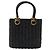 Borsa Salvatore Ferragamo Gancini in vimini nera e oro Auth 90245AM Nero D'oro - vista 2