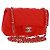 Borsa a tracolla CHANEL Matelasse 20 con catena in cotone rosso e CC argento Auth 167964SAV
