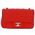 Borsa a tracolla CHANEL Matelasse 20 con catena in cotone rosso e CC argento Auth 167964SAV - vista 2