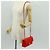 Borsa a tracolla CHANEL Matelasse 20 con catena in cotone rosso e CC argento Auth 167964SAV - vista 27