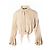 Roberto Cavalli Bluse aus beigem Wildleder mit Spitzenbesatz und Bindevorderseite