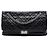 Borsa a tracolla Chanel Reissue 2.55 Double Flap 227 in pelle di vitello matelassé nera Nero