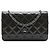 Borsa a tracolla Chanel CC Quilted Patent Wallet On Chain Grigia Grigio