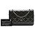 Borsa a tracolla Chanel CC Quilted Patent Wallet On Chain Grigia Grigio - vista 7