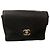 Borsa a tracolla Chanel Chevron in pelle nera Nero