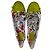 Bailarinas Gucci de lona con estampado floral Blanco Multicolor Verde
