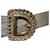 Christian Dior Gürtel aus silbernem Leder und Python Python drucken Metallisch Silber Hardware  - Ansicht 1