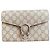 Gucci Cartera con cadena Dionysus en lona GG Supreme Castaño Beige