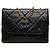 Schwarze Chanel CC gesteppte Lammleder Umhängetasche mit Kette