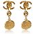 Gabrielle Chanel Gold-Plated Vintage Strass CC Medallion Ohrringe - Ansicht 3