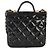 Gabrielle Borsa Chanel Black Quilted Patent School Memory Mini Top Handle Flap Bag Nero - vista 2