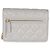Chanel Mini Wallet On Chain aus grauem gestepptem Lammleder mit Schmucksteinen Braun - Ansicht 2