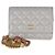 Chanel Mini Wallet On Chain aus grauem gestepptem Lammleder mit Schmucksteinen Braun - Ansicht 8