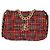 Chanel 19 Flap Bag Medium aus gestepptem Tweed in Rot-Schwarz-Multicolor