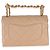 Gabrielle Chanel Small Flap Bag aus gestepptem Lammleder in Beige mit oberem Griff und Kette - Ansicht 2