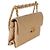 Gabrielle Chanel Small Flap Bag aus gestepptem Lammleder in Beige mit oberem Griff und Kette - Ansicht 3