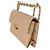 Gabrielle Chanel Small Flap Bag aus gestepptem Lammleder in Beige mit oberem Griff und Kette - Ansicht 4