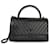 Gabrielle Chanel Small Coco Top Handle Tasche aus schwarzem Caviar-Leder mit Chevron So Black Muster  - Ansicht 1