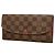 Louis Vuitton Damier Portefeuille Emilie Long Wallet Rosso Damier ebene