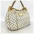 Borsa a tracolla Louis Vuitton Damier Azur Galliera PM Bianco - vista 2