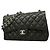 Borsa a tracolla Chanel in pelle d'agnello nera Nero