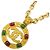Collana Chanel placcata oro con pietre colorate Rosso D'oro Verde