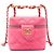 Chanel Small CC Vanity Case aus gestepptem Lammleder in Rosa mit Kette Pink