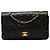Chanel Black Medium Classic Lambskin Double Flap Nero